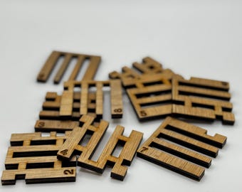 Wooden Brain Teaser Cube Puzzle