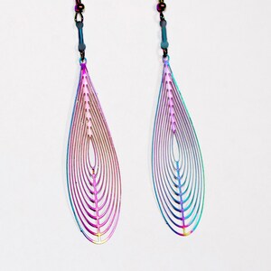Rainbow Tears, Rainbow, spinner earrings, 360 spinner earrings, drop earrings, multi color, pride earrings, spinner earring, tear drop, leaf