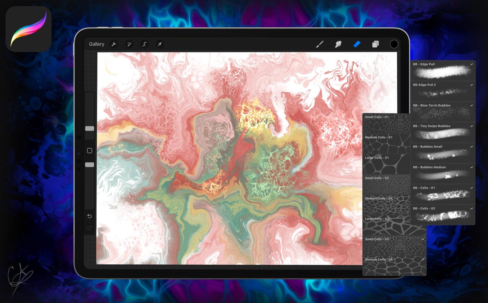 Dynamic Cell Brushes 50 Procreate Cell Brushes, Stamp Cell Brushes, Blender Cell Brushes ...