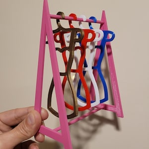Doll Clothes Hanger (with gift 1 maxi hanger), Clothes Rack For Dolls, Miniature Clothes Hanger, Dollhouse Wardrobe, Doll Hangers Rack