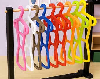 Miniature Doll Clothes Rack with Maxi Hangers Gift