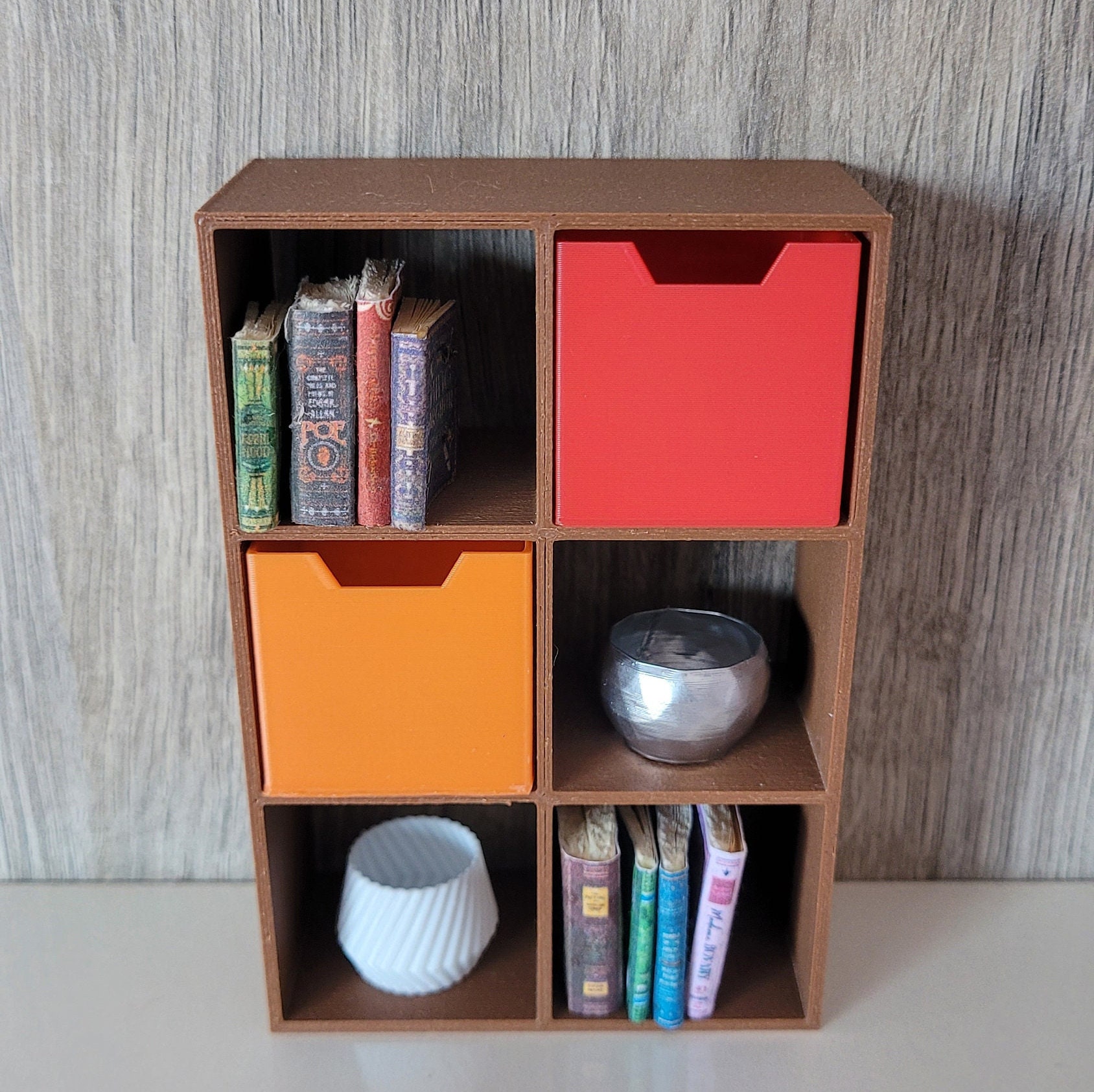 REIBII Bookshelf for Bedroom Book Shelf Organizer Bookcase Tall Book Case  18 Cube Storage Organizer Cube Shelf Grey Cubby Storage Organizer Shelves