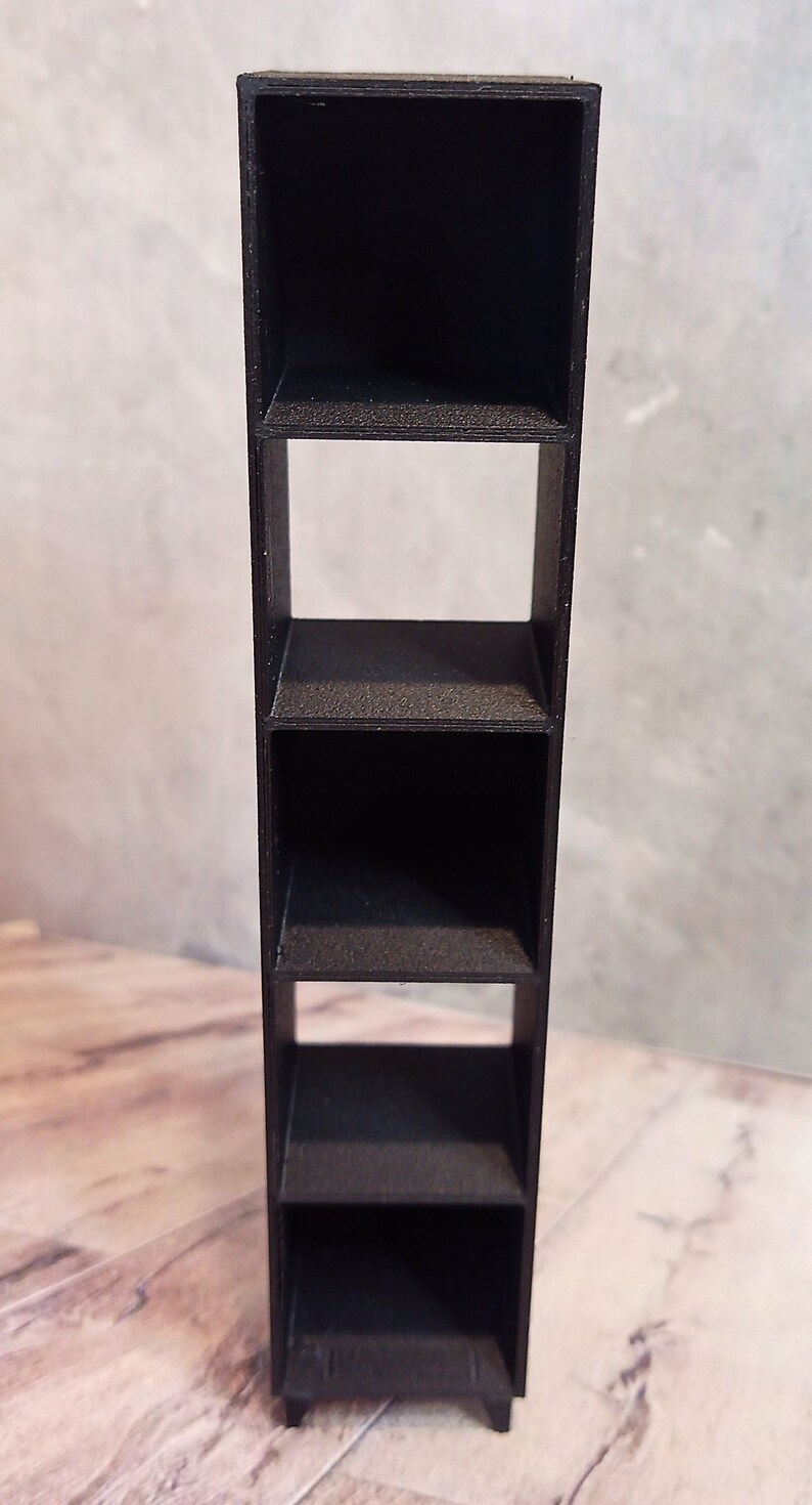 Tall 5 Cube Storage Unit, Miniatures Shelving, Shelving for Dollhouse