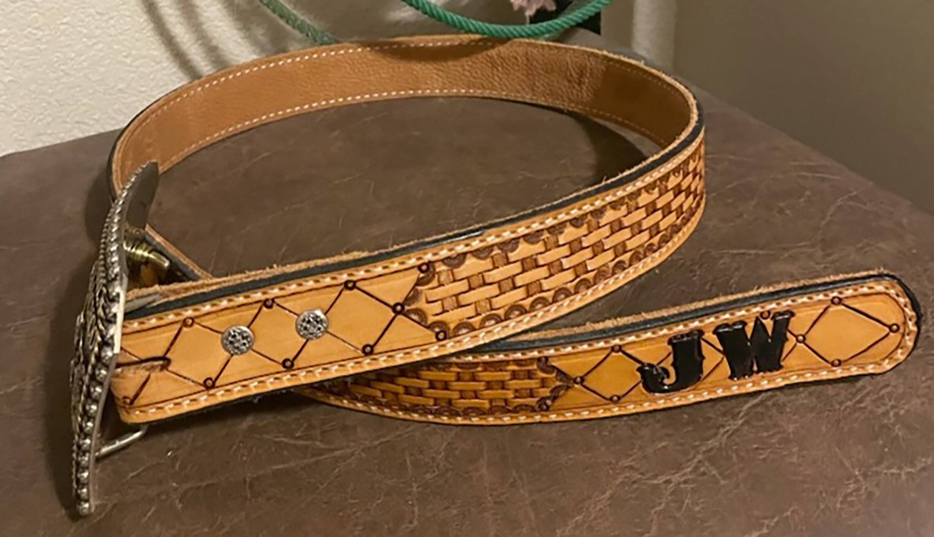 Custom Leather Belt - Hand Stamped