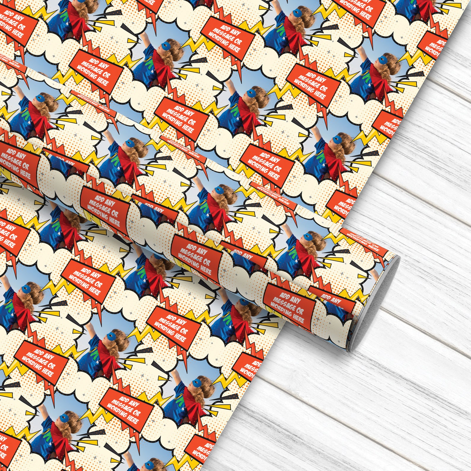Superhero Comic Gift Wrapping Paper Own Image Photo Picture Etsy UK