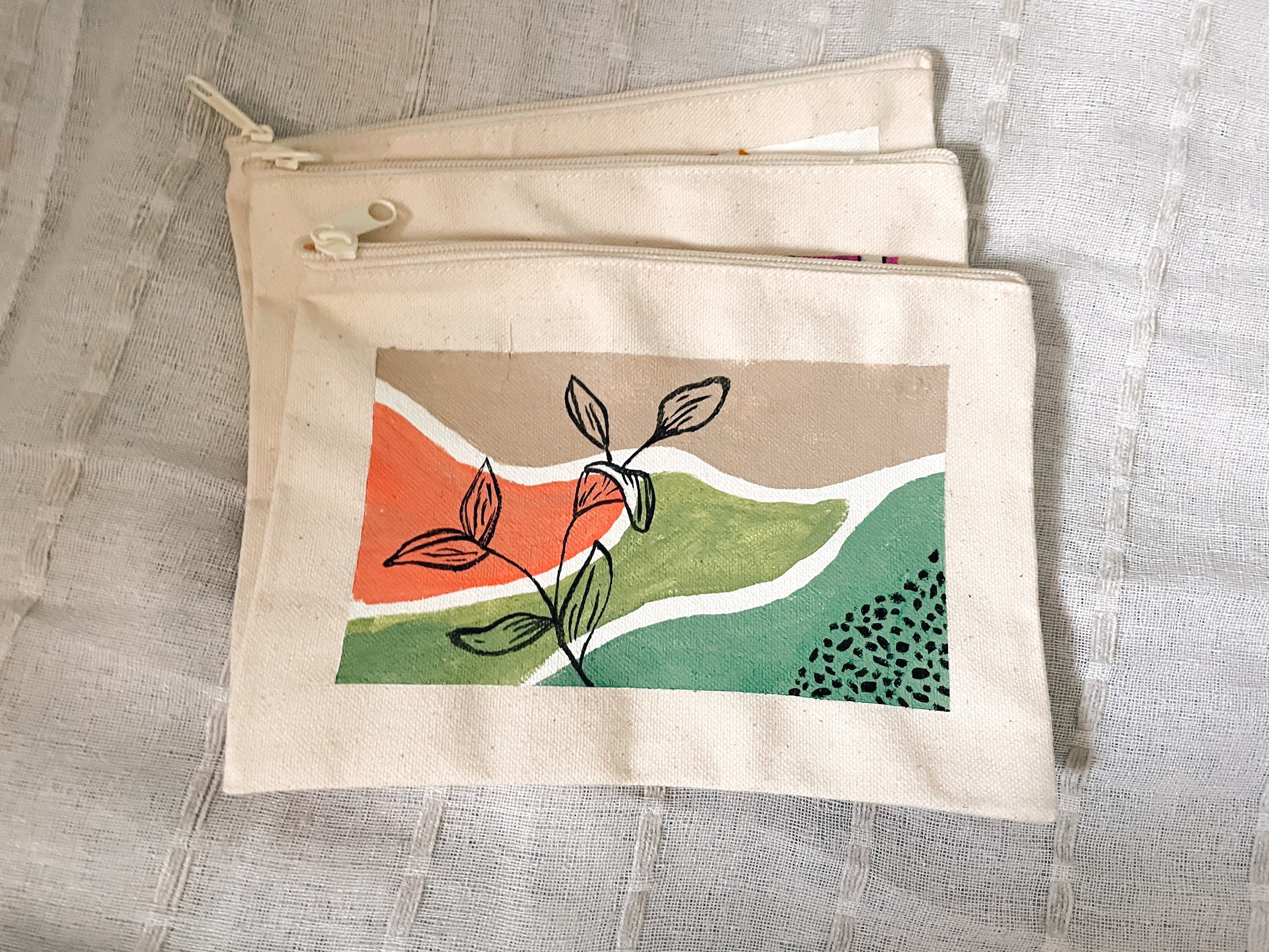 Hand Painted Canvas Pouch Etsy