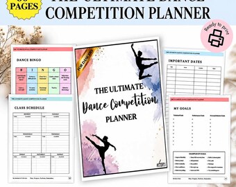 The Ultimate Dance Competition Planner | Printable PDF Dance Journal | Competition Season Organizer | Digital Planner for Dancers