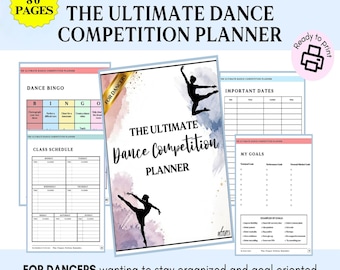 L'organisateur ultime de compétitions de danse | Journal de danse PDF imprimable | Organisateur de la saison de compétition | Agenda numérique pour danseurs