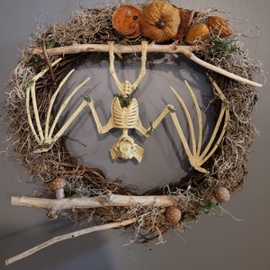 Halloween Bat Skeleton Wreath