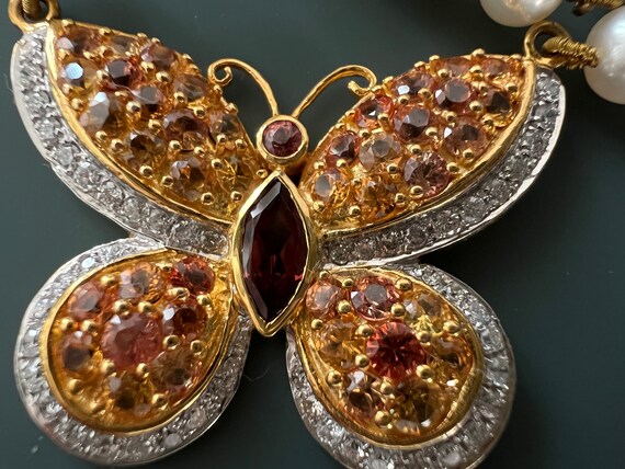 Perlenkette 750 mit Anhänger aus 14 Karat Gold mi… - image 6