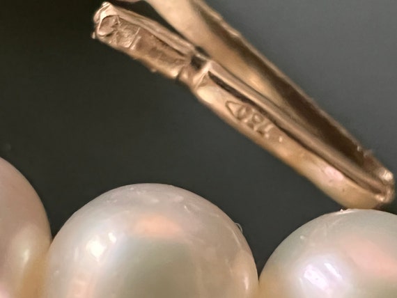 Perlenkette 750 mit Anhänger aus 14 Karat Gold mi… - image 5