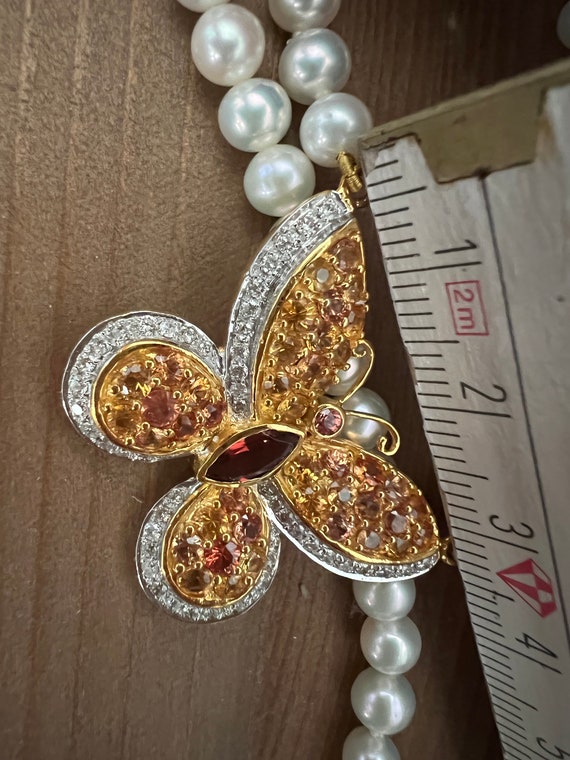 Perlenkette 750 mit Anhänger aus 14 Karat Gold mi… - image 10