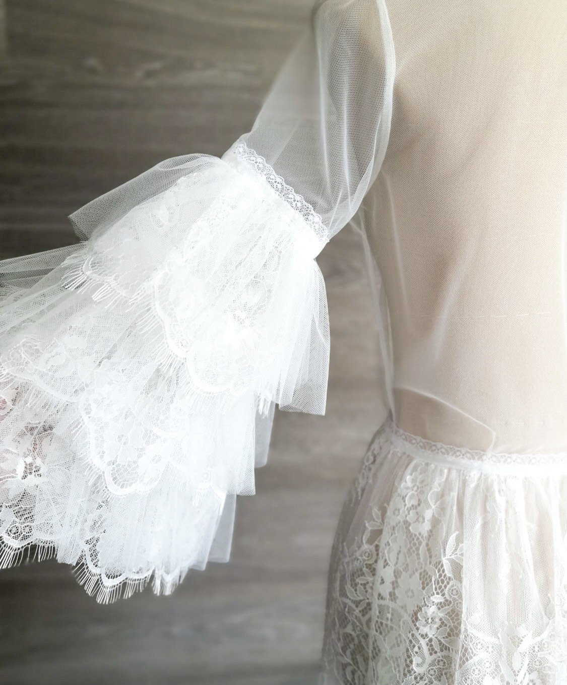 tulle ruffle robe