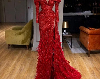 feather skirt formal dress