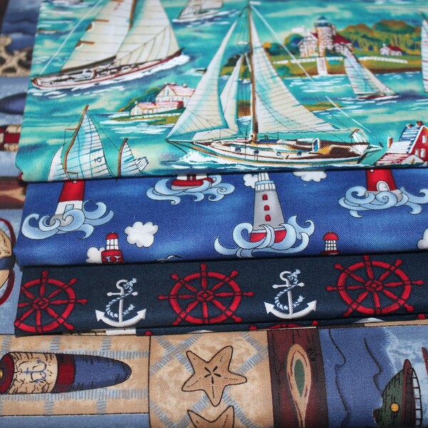 Nautical Fabric by the Yard Etsy