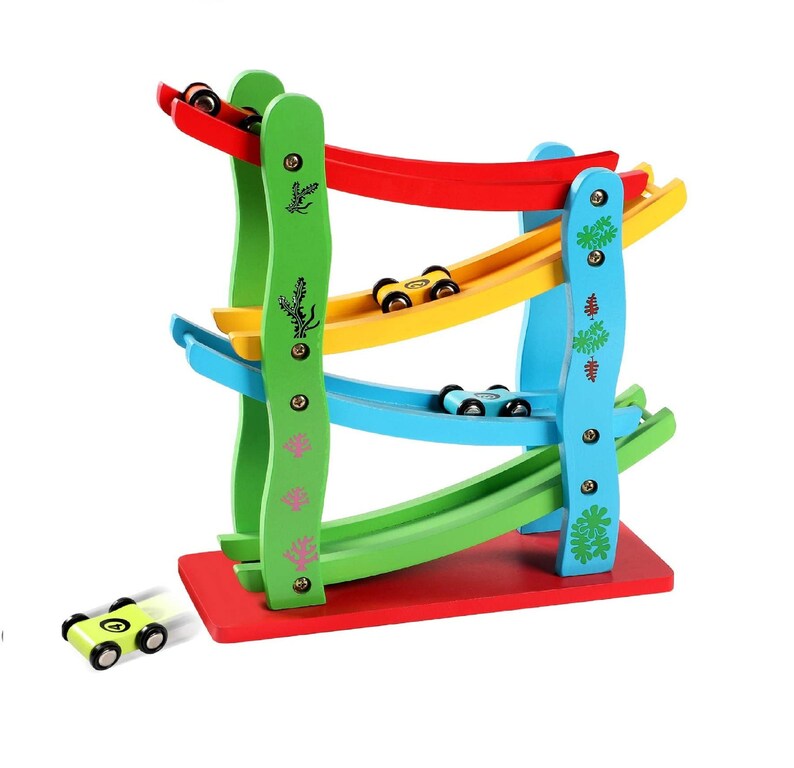 Wooden Car Ramps Race Toy Car Ramp Race Track Includes 4 Etsy