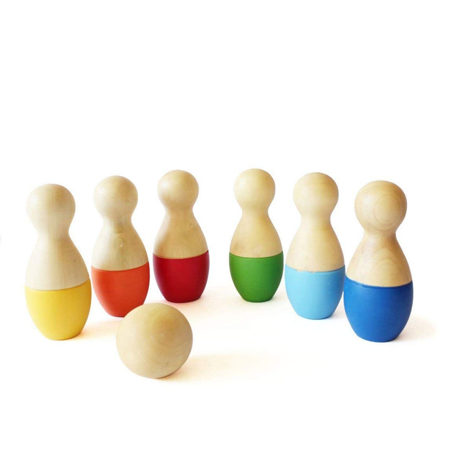 Wooden Mini Bowling Pins Toy Set Etsy