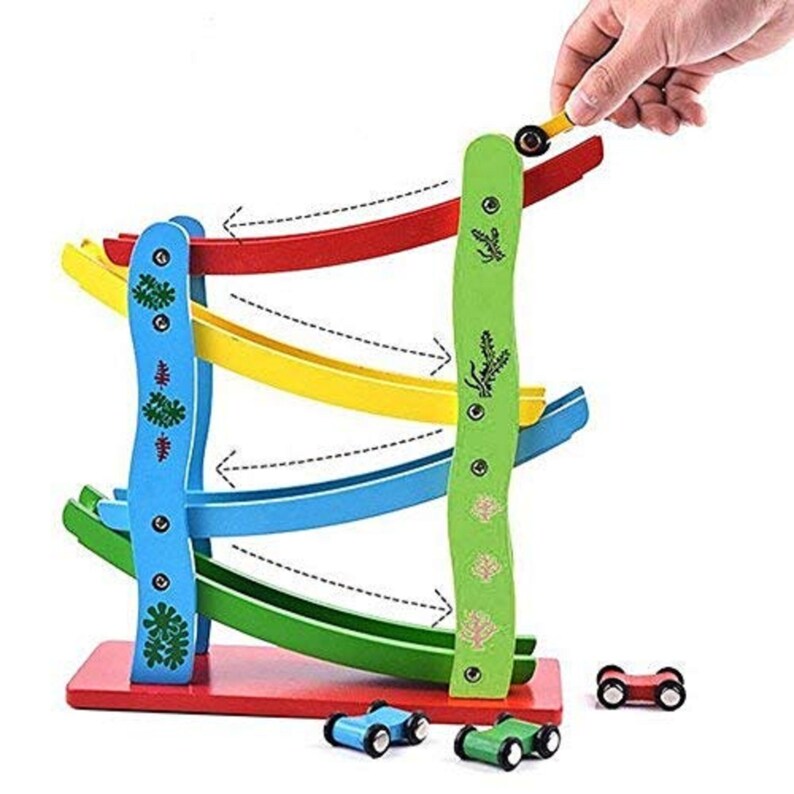 Wooden Car Ramps Race Toy Car Ramp Race Track Includes 4 Etsy