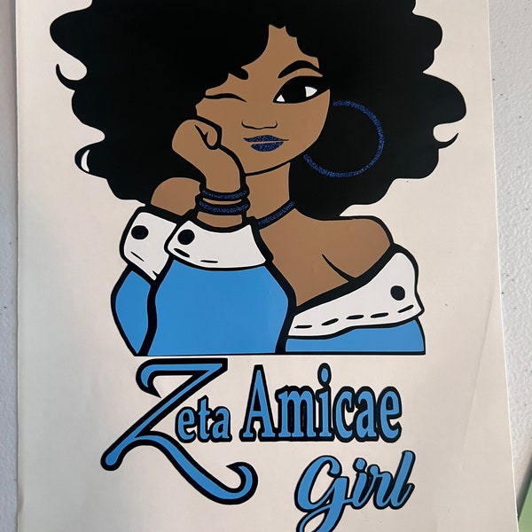 Zeta Amicae - sorority girl car decal