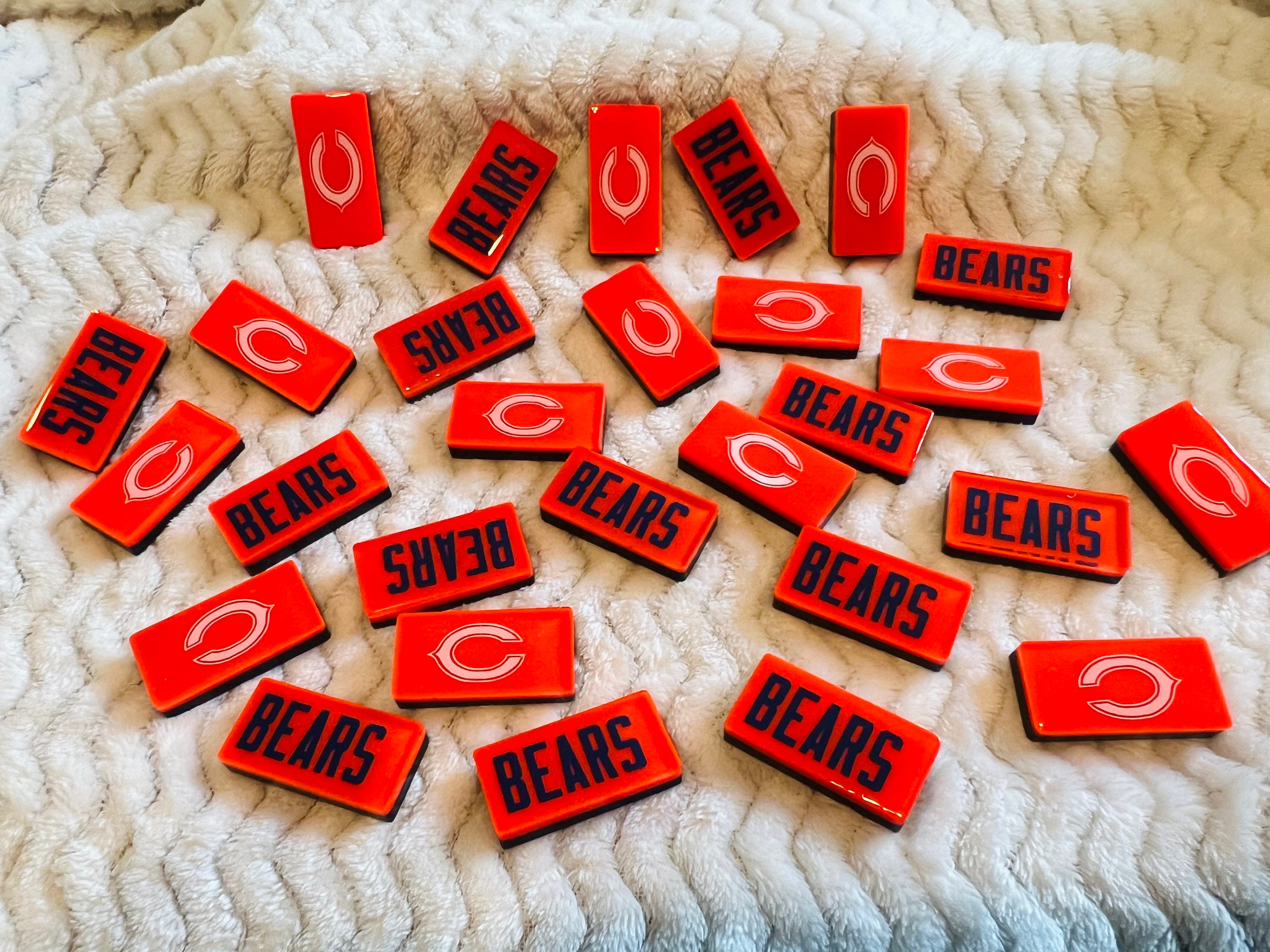Set Domino Chicago Bears - Custodia In Ecopelle, Regalo Perfetto Per Gli Amanti Del Gioco
