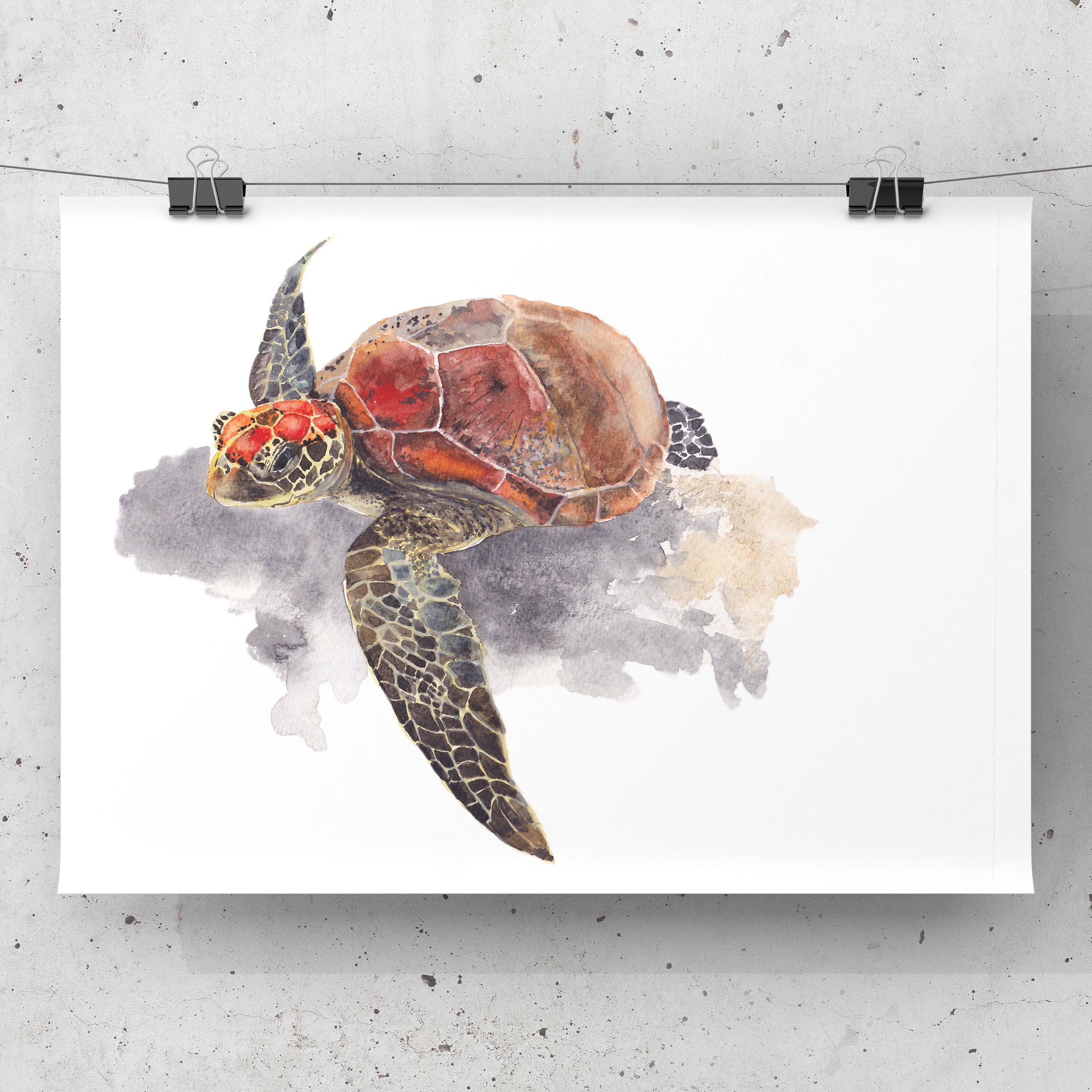 Turtle print poster digital download