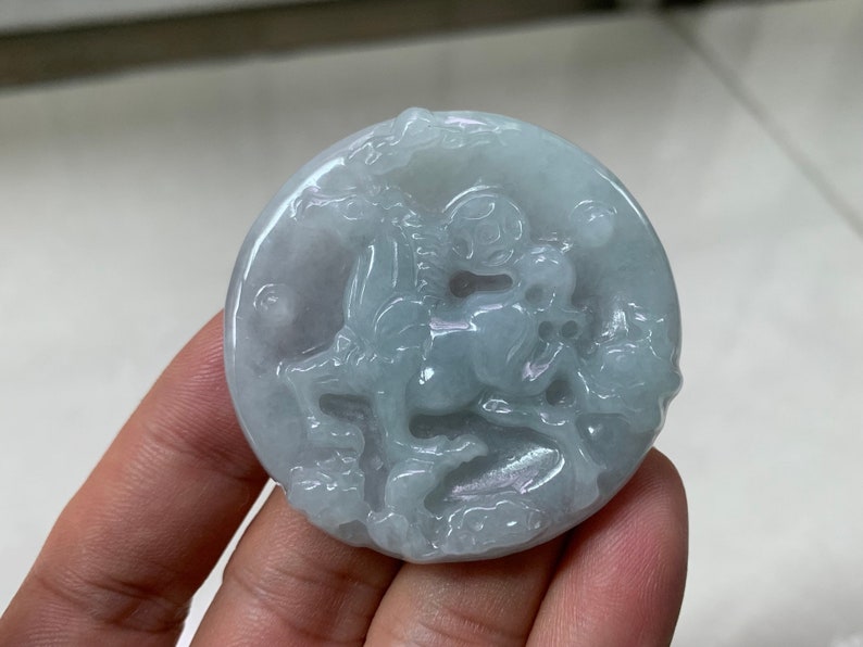 Jade Horse Necklace Certified Myanmar Natural shops White Jade Jadeite Horse Chinese Zodiac Pendant Animal Jewelry Gift For Men