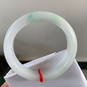52 mm Certyfikowana Birma Naturalna Zielona Jadeitowa Bransoletka Jadeitowa Bransoletka Gładka Okrągła Bransoletka Mała Dla Kobiet