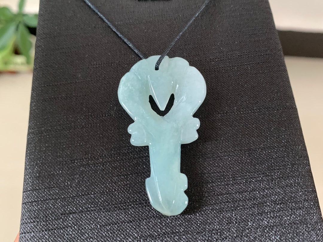 Certified Burma Natural Icy Jade Jadeite Key Personalized Vintage Chain ...