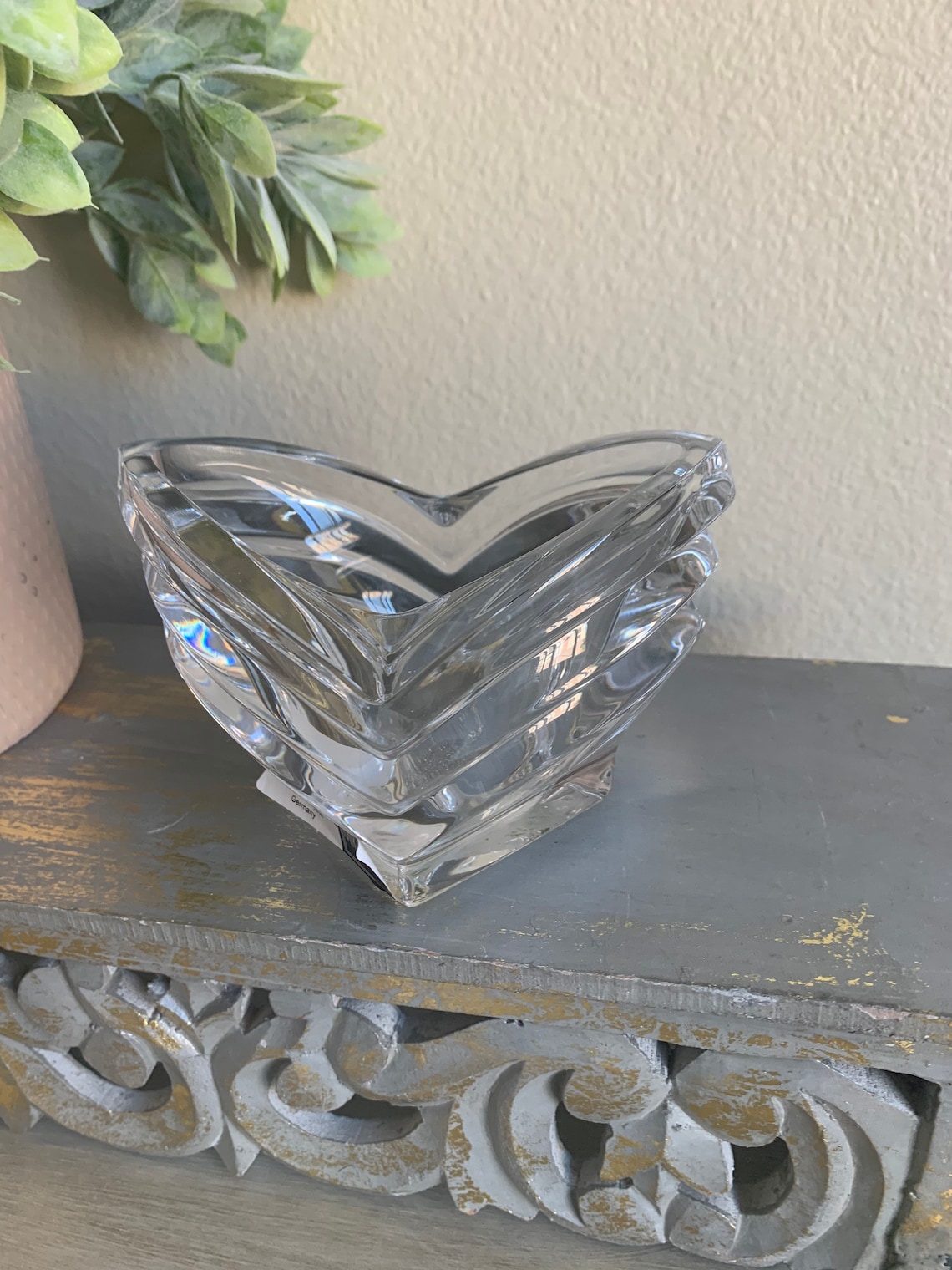 MIKASA Full lead crystal candle holder. Solid heavy Etsy