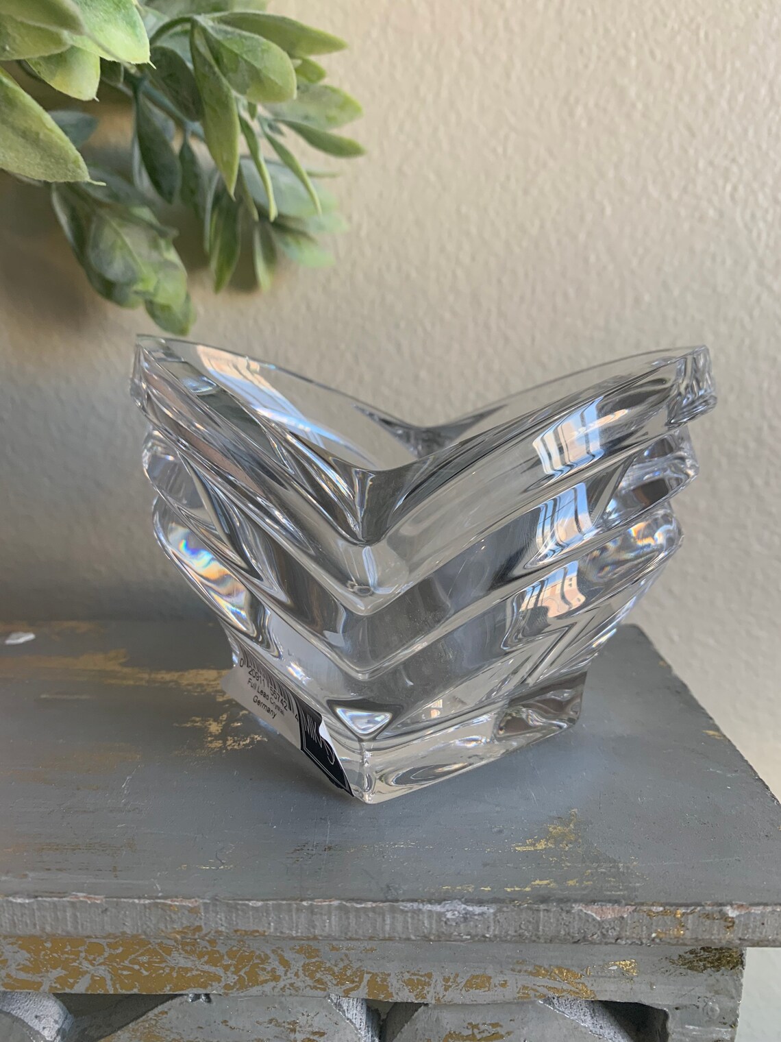 MIKASA Full lead crystal candle holder. Solid heavy Etsy