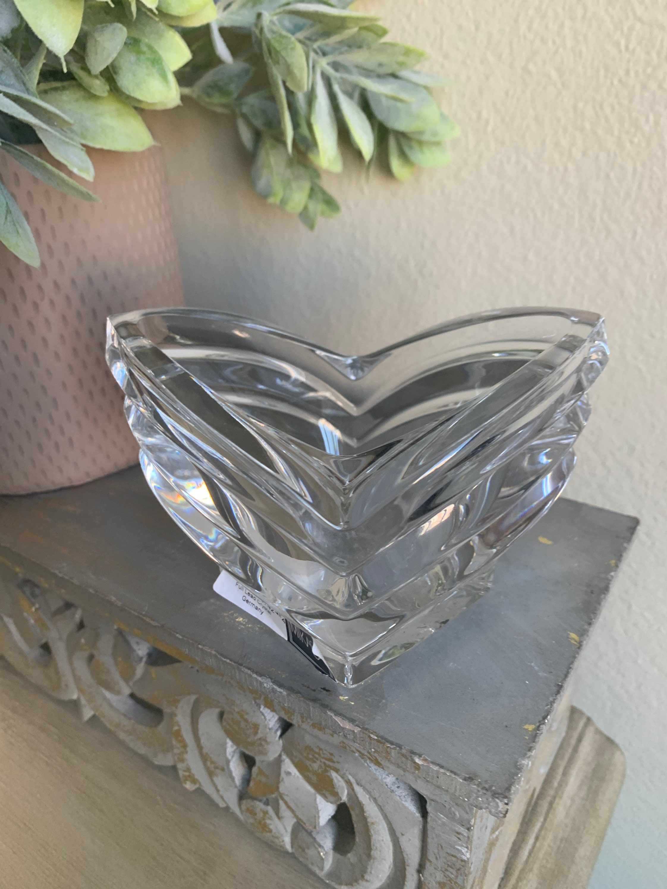 MIKASA Full lead crystal candle holder. Solid heavy Etsy
