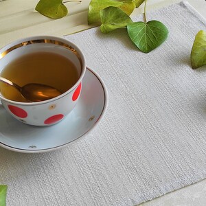 Bridal Shower Table Placemats, Coffee Placemats, White Fabric Placemat Set, Table Setting Place Mat, Christmas Table Arrangement