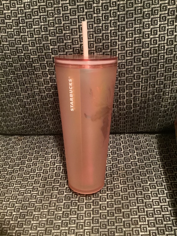 Starbucks Rose Gold Pink Metallic Stainless Steel 24oz Cold Cup Tumbler W  Straw