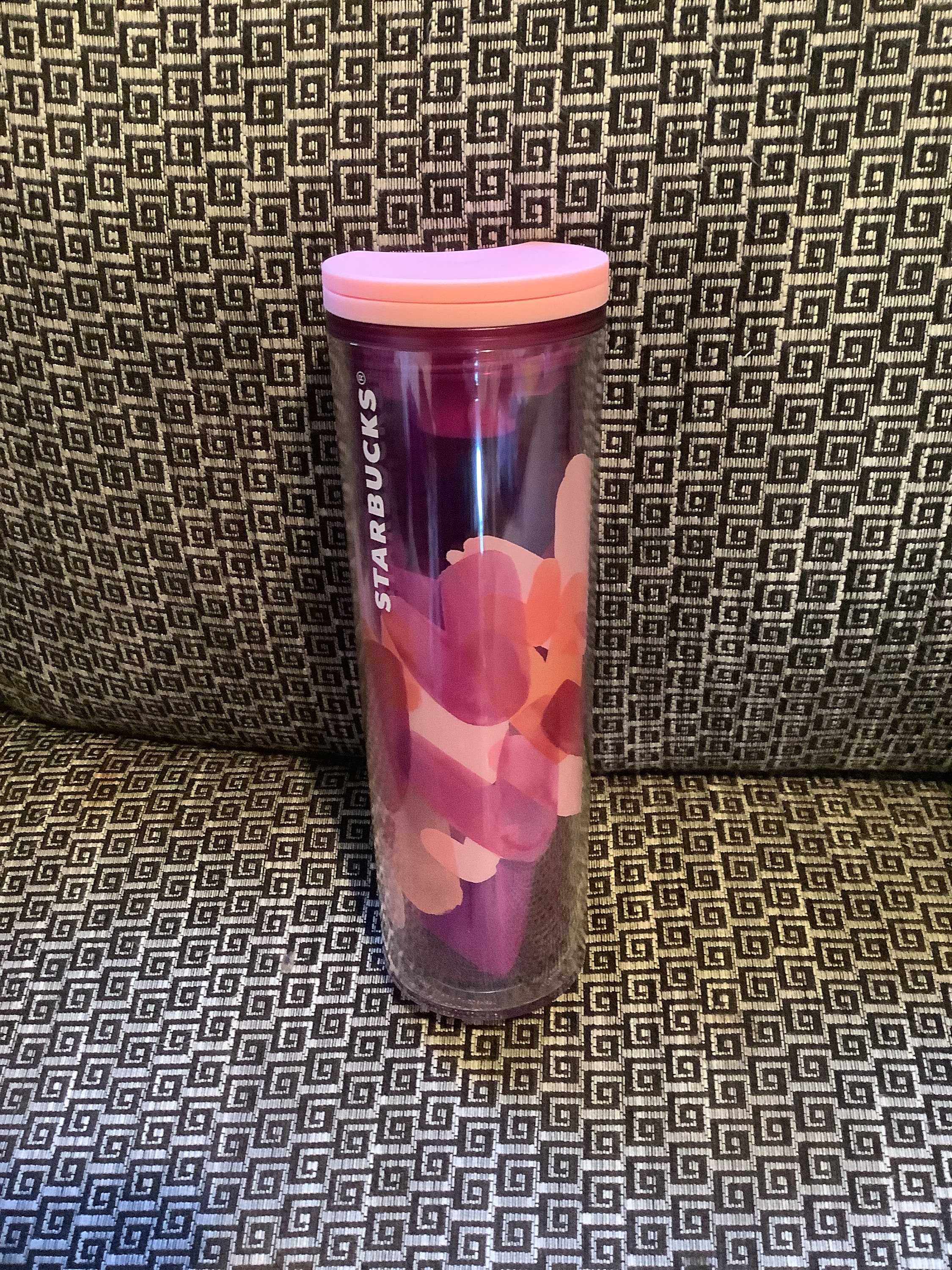 NEW Starbucks Valentines Day Pink Heart Cold Cup 16 oz Tumbler Pink Lid  Straw