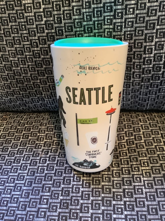 Starbucks Seattle Souvenir Heavy 12 Oz Mug With Lid New Etsy