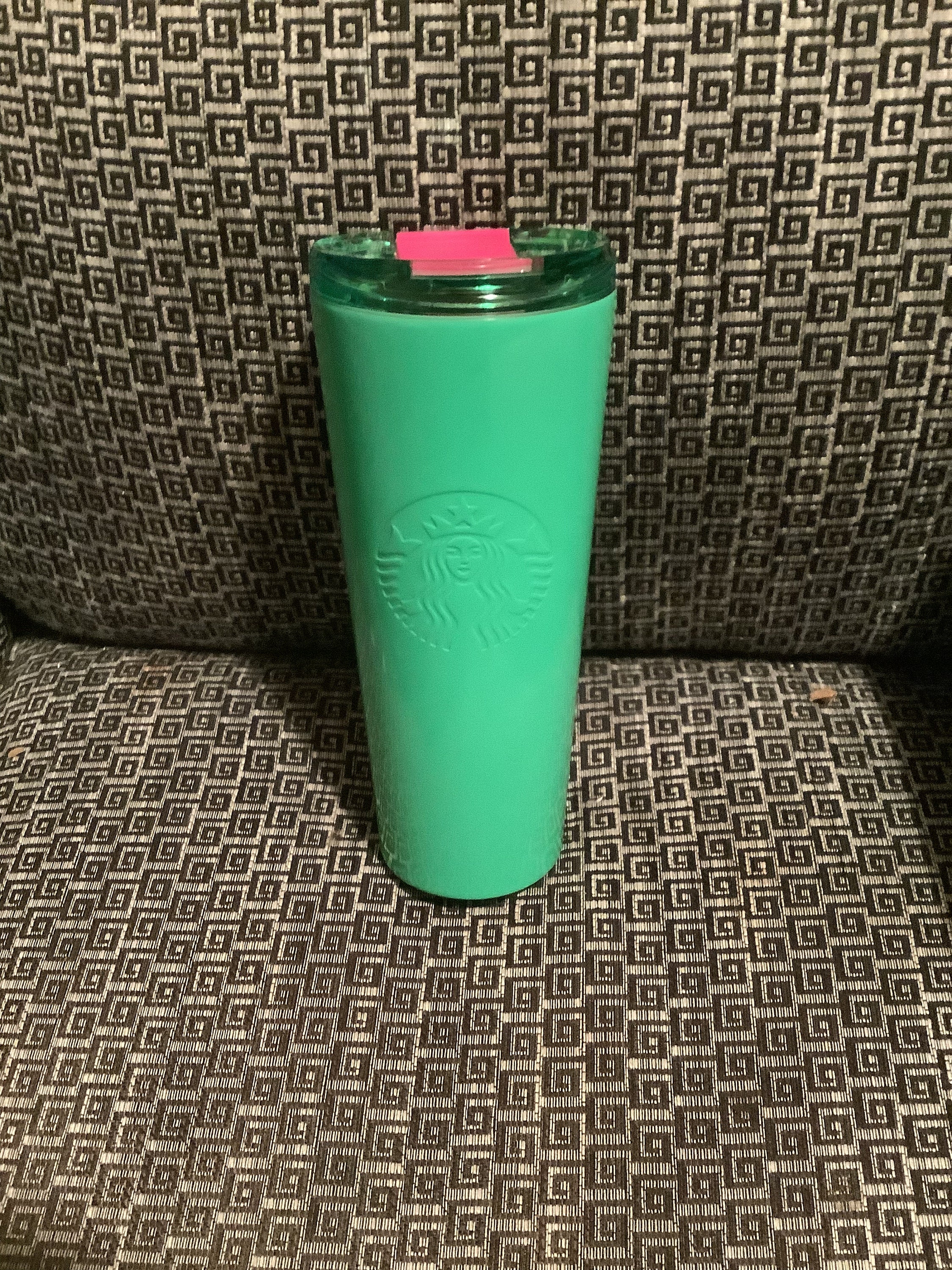 Starbucks Venti Matte Dark Forest Green Gridded Straw Cup, Nwt/new 