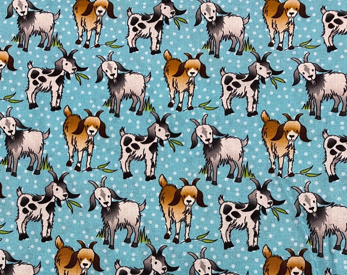 Goat 100 Cotton Fabric Sold by Halfyard Increments. Comes as