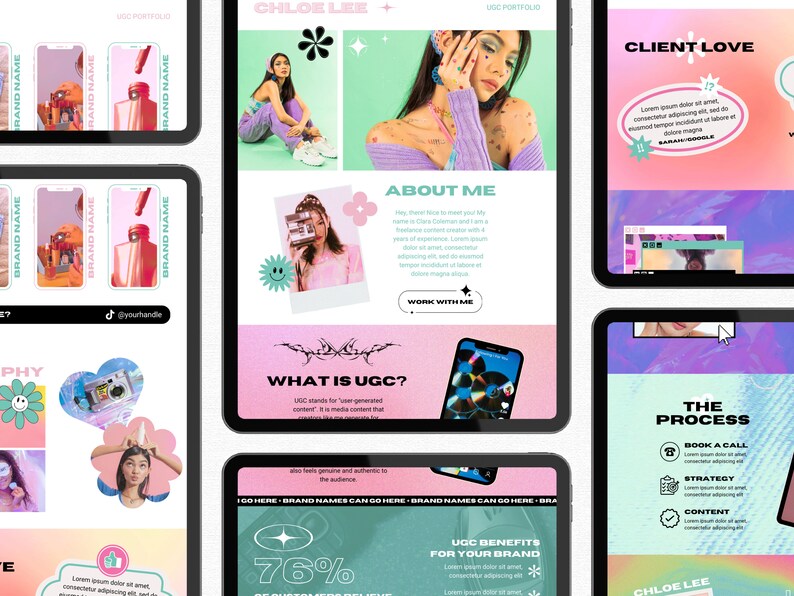 Y2K UGC Portfolio Template Modern Canva Website UGC Website Template ...