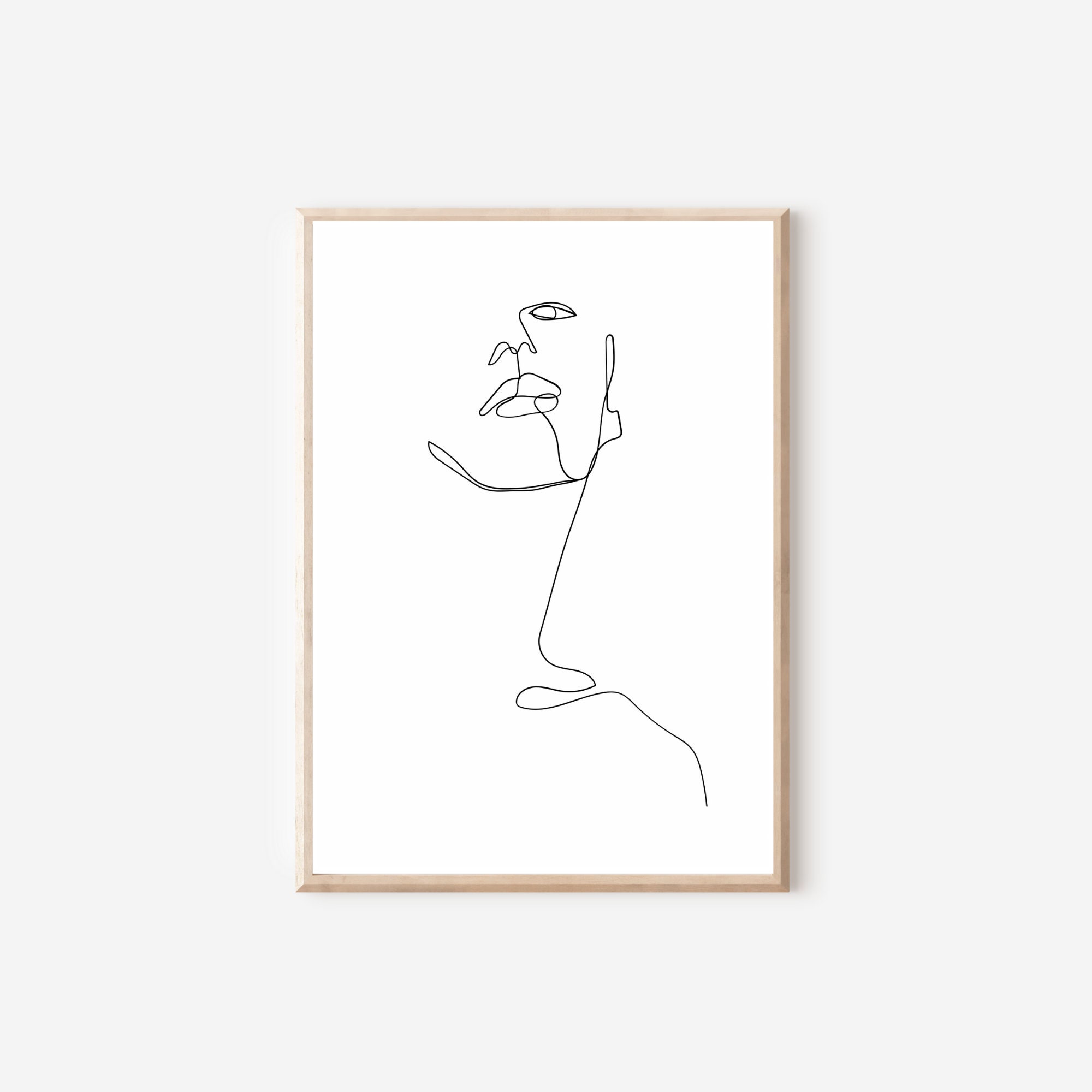 Minimalistic Wall Art Masculine Face Etsy