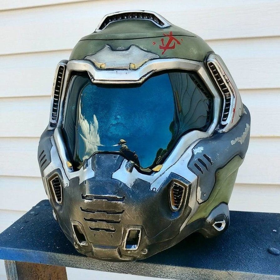 Doom Helmet Stl 2 0 Doom Eternal Slayer Doomguy Helmet 3d Etsy