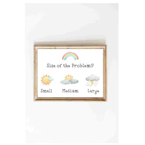 Size of the problem printable poster school counselor, mental health, teacher, psychologist, nurse, principal. Office decor digital download