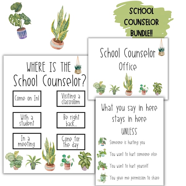 Where is the School Counselor House Plant Design with office decor and signs bundle