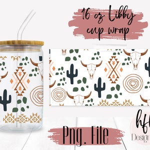 16 oz. Libby Can wrap|Glass Can Wrap|PNG|Sublimation|Western| Country Boho| Coffee Cup|Instant Download| Digital File