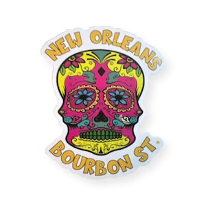 WaterProof Sugar skull Bourbon Stickers