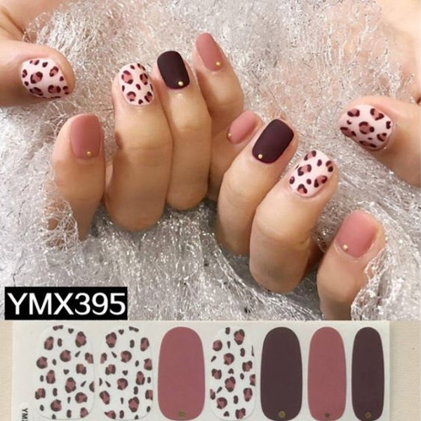 Habillage de vernis à ongles à pois rose, décalcomanie pour les ongles, autocollants pour les ongles, nail art, bandes d’ongles, ongles boho,