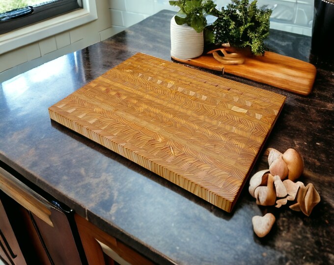 End Grain Larch Cutting Boards Butcher Block Serving Board Tamarack