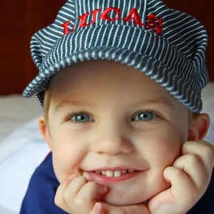 PERSONALIZED Train Hat and Bandanna, train birthday, Train Costume, Toddler Train Hat, Train Birthday, Train Engineer Costume, Train Set