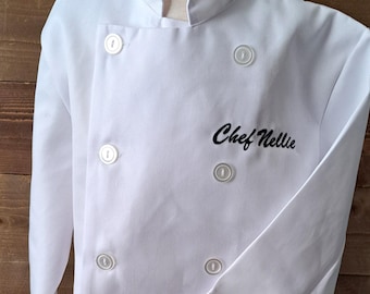 PERSONALIZED Childrens chef coats, kids kitchen, kids chef, kids cooking, children's chef hat and coat, children's kitchen set, kitchen wear