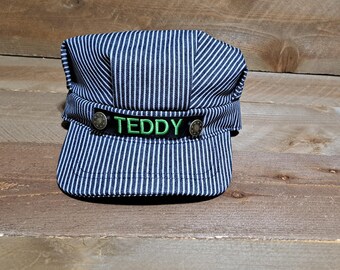PERSONALIZED Train Hat and Bandanna, train birthday, Train Costume, Toddler Train Hat, Train Birthday, Train Engineer Costume, Train Set