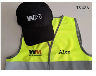 PERSONALIZED Kids Garbage Man Costume Vest, Personalized Name & Waste Recycle Logo, Halloween Trash Truck Driver Outfit, Toddler Safety Vest